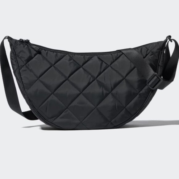 Uniqlo Black Quilted Moon Crescent Round Shoulder Bag - Picture 1 of 3